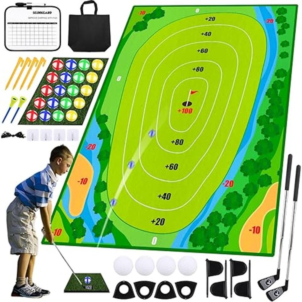 Kids Golf Chipping Set Sticky Ball Game Indoor Outdoor Backyard Practice Gift